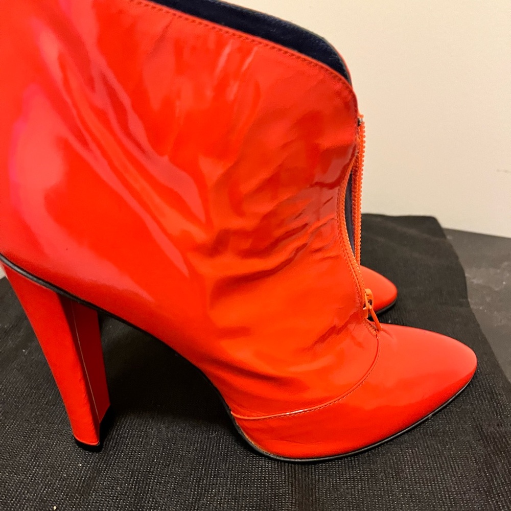 ITALIAN PANTEN LEATHER ORANGE BOOTIE NWOT